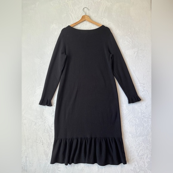 Rachel Parcell womens black v neck long sleeve Knit Sweater Dress size large - Picture 9 of 10